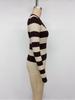 2026 Autumn/Winter Women's Retro Striped Knitted Long Sleeve Sweater with Lapel