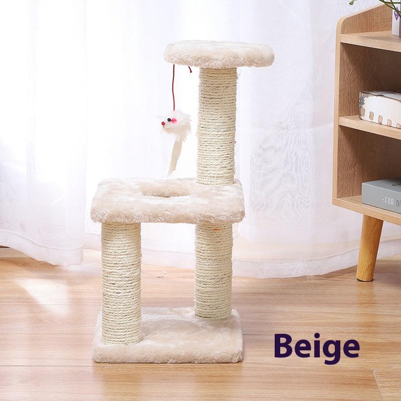 3-Layers Cats Toys Scratching Post Sisal Rope Three Pillars For Kitten Grind Claw Cat Climbing Frame Posts Pet Furniture