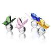 Unique 3D Sparkling Butterfly Sculpture Multicolored Crystal Handicrafts Sparkling Butterfly Figurine Transparent Simple