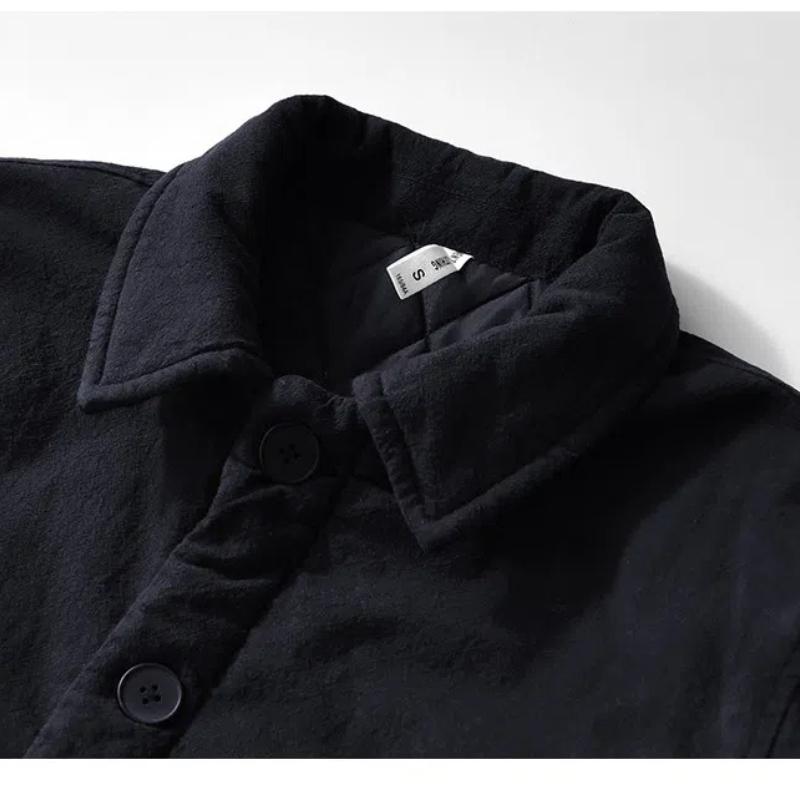 Autumn and Winter Warm Mens Jackets Chinese Style Traditional Clothing Padded Button Jacket Casual Lapel Collar Thicken Parkas Coat