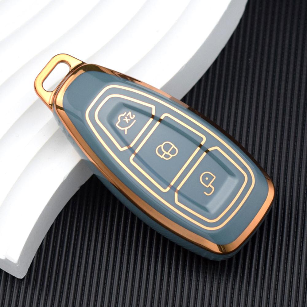 

ТПУ автомобильный чехол для смарт-ключа, защитный чехол для Ford Fiesta Focus 3 4 Mondeo Ecosport Kuga Focus ST, аксессуары серый