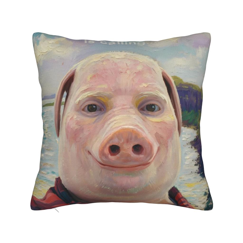 Pillow Case John Pork Calling Art Square  Pillow Cover For Chair Sofa Home Decor Kawaii Pillowcases