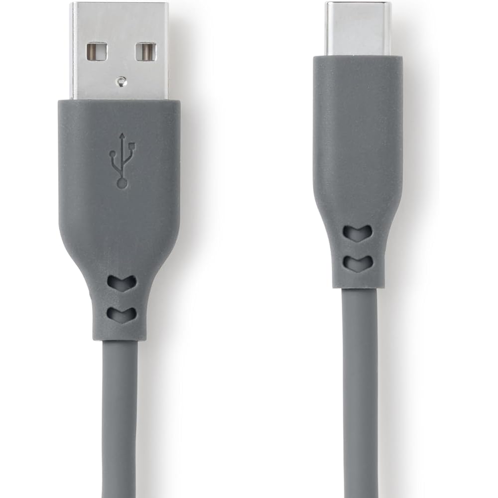 Muji Soft Tangle-Free USB Cable 1m USB-A to USB-C Gray