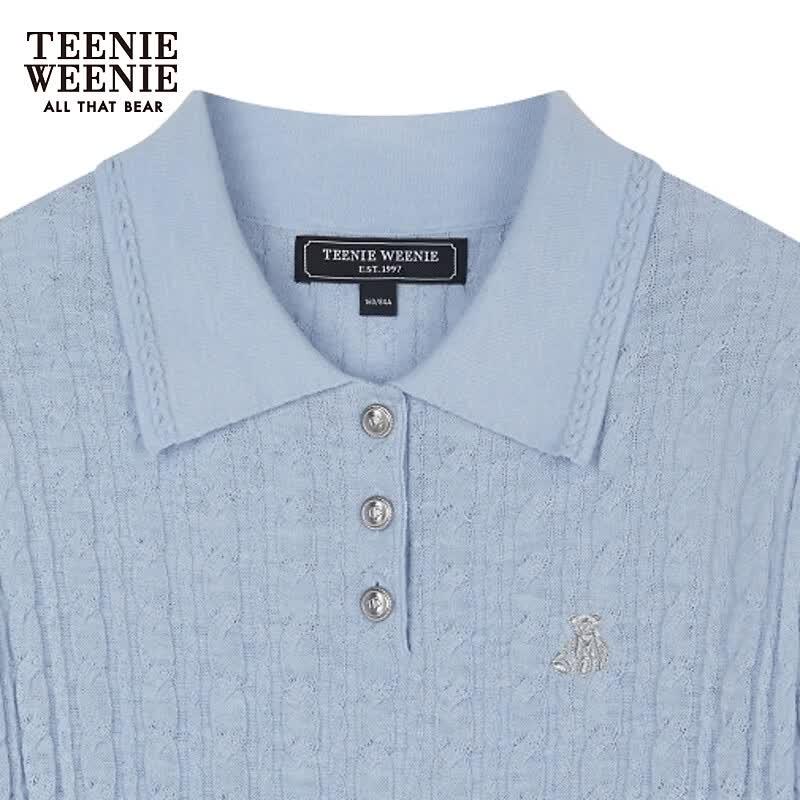 Teenie Weenie Bear Logo Short Sleeve Polo Knit Top