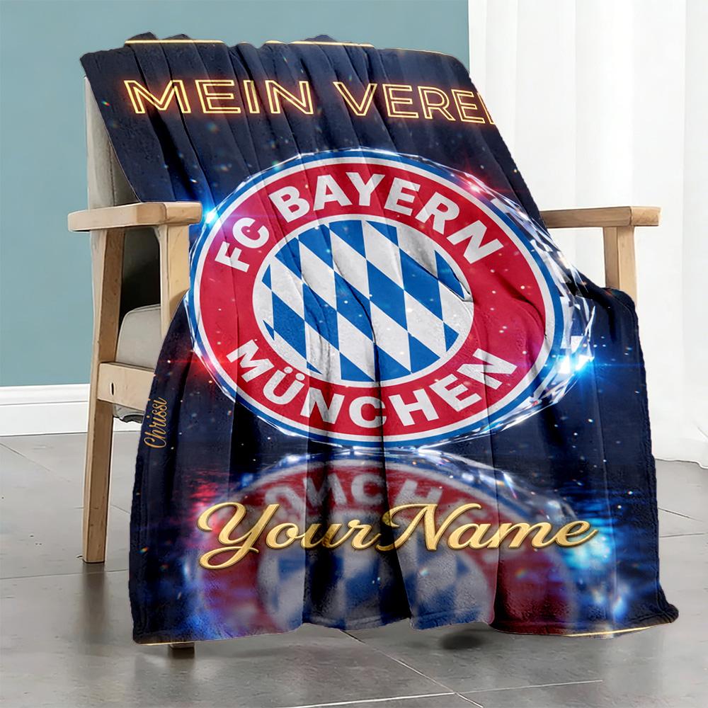 Fc Bayern München 7 Customize Your Name Blanket Gift Customizable Blanket Soft & Cozy Suitable for Seaside Bed Sofa Livingroom All-Season Use