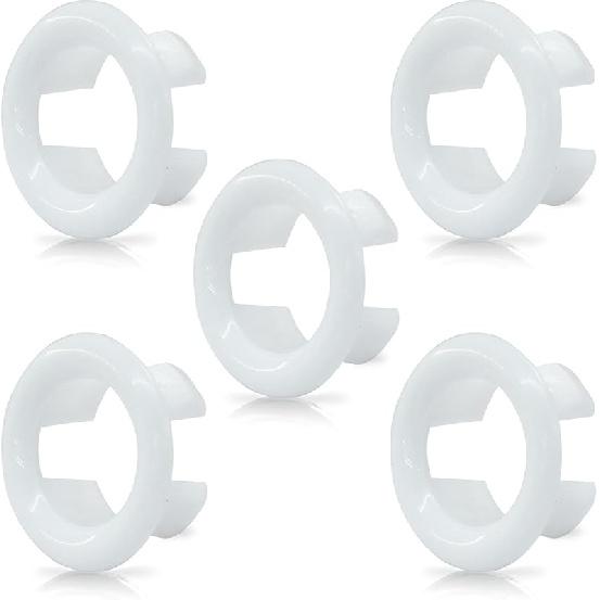 5 Pcs Chrome Overflow Cover Rings, Round Hole Trim Hole Insert in Cap for Home/Sink/Bathroom/Kitchen