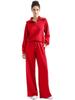 2024 Autumn/Winter Women's Casual Zipper Sweatshirt & Wide-Leg Pants Set