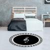 Musical Note Black White Piano Key Printed Round Carpets Area Rugs for Home Living Room Bedroom