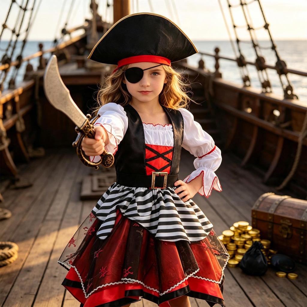 Halloween Pirate Costume Set for Party Performances
