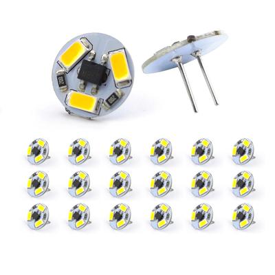 20pcs Round 12V G4 Mini LED 3LEDS SMD5730 PCB Range Hood LED Bulb Wihte Warm White Crystal Light Chandelier Lighting Bulbs