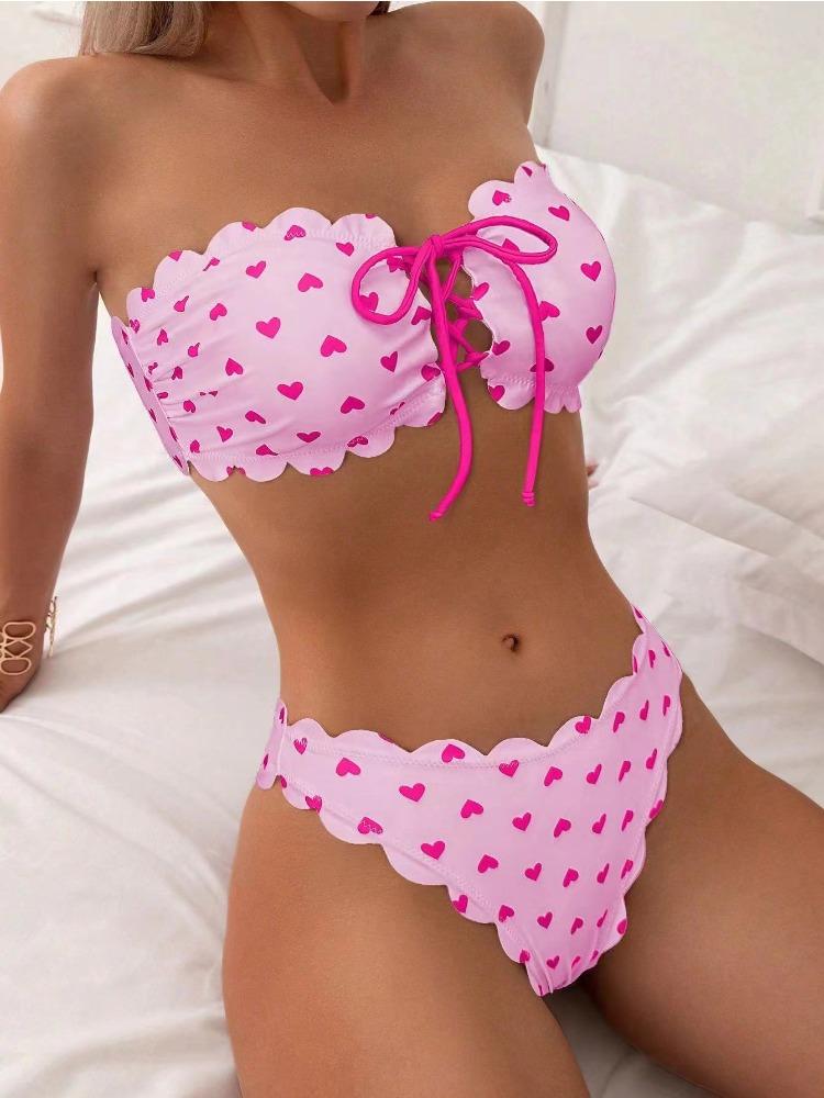 Set Bikini Imbottito da Donna con Bretelle e Stampa Leopardo per Nuoto e Abbigliamento da Spiaggia