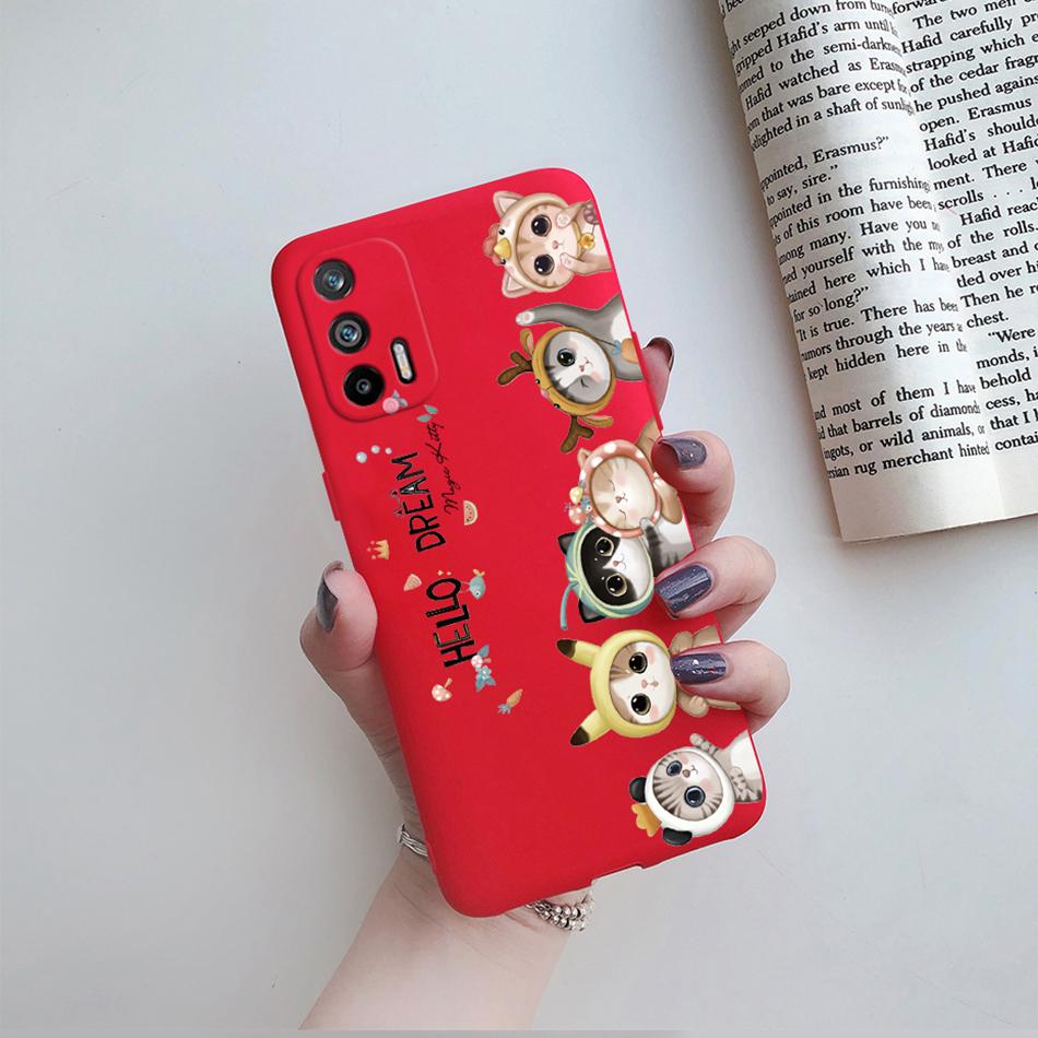 For Realme GT 5G Case RMX2202 Silicone Soft Lovely Cartoon Flower Phone Case For Realme GT 5G Cover Funda For RealmeGT 5G Coque