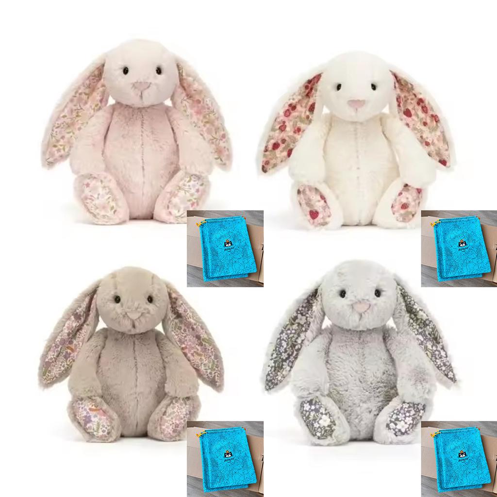 Fragrant Bonnie Rabbit Plush Toy with Floral Ears Kawaii Stuffed Doll Soft Sofa Cushion Kids Birthday Gift Room Decor