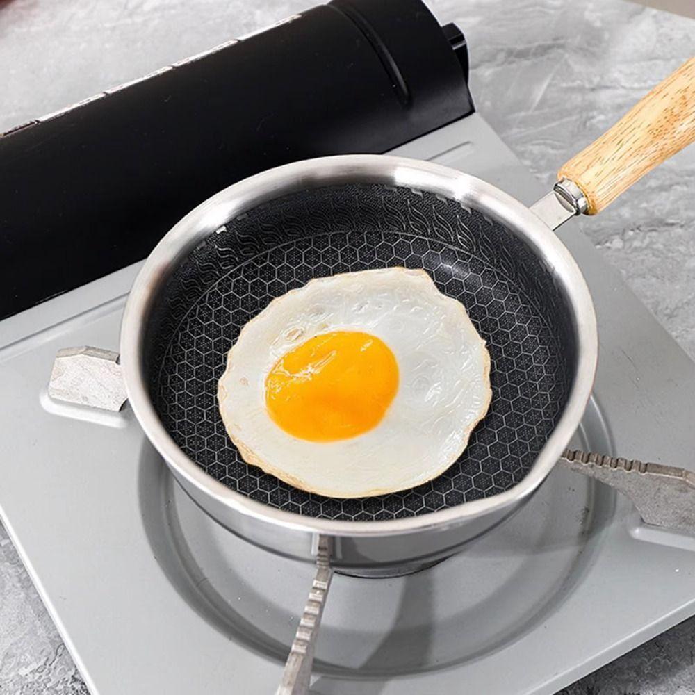 Stainless Steel Hot Oil Splashing Pot Non-Stick Pancake Skillet Omelette Pan  Outdoor Camping