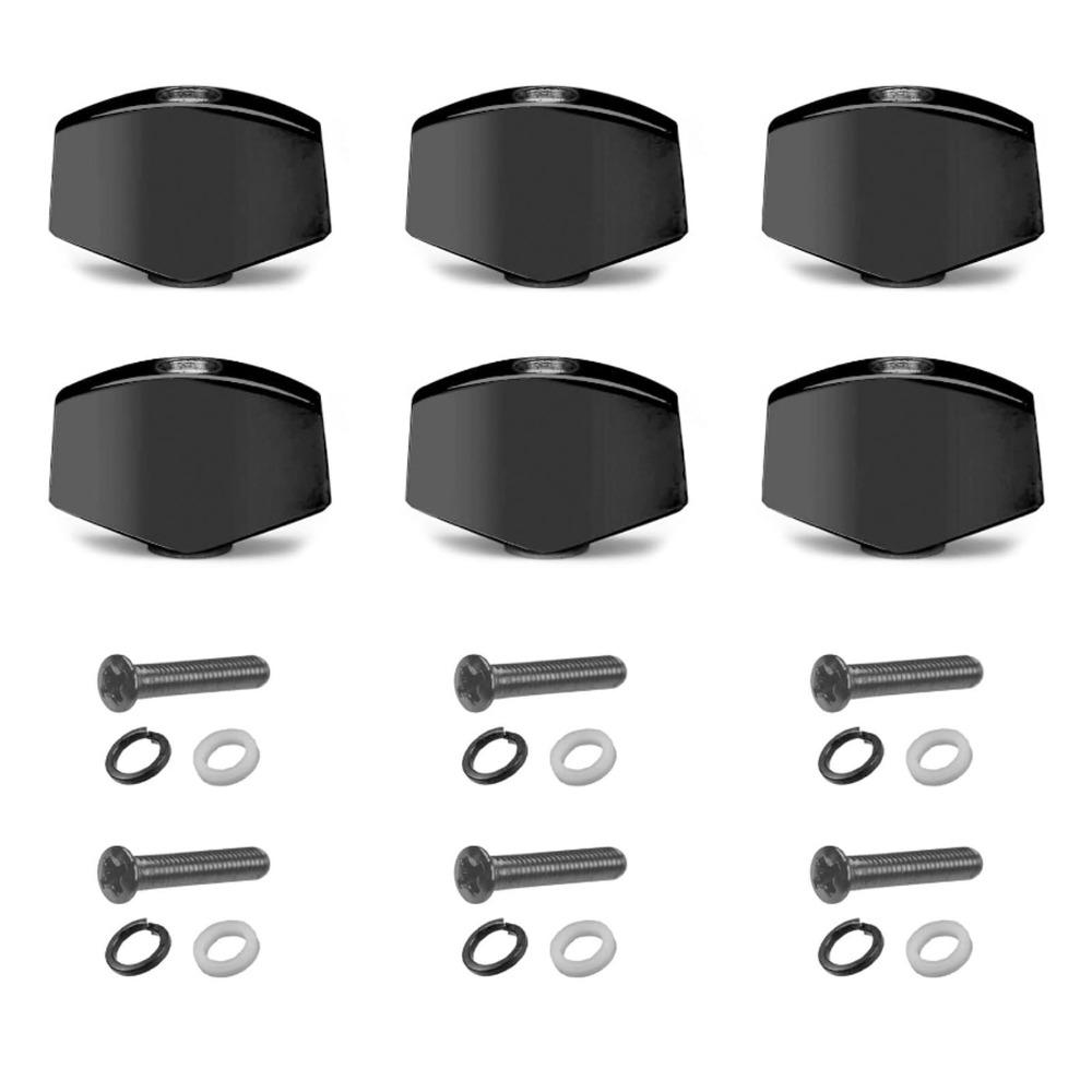 12PCS Plastic Guitar Tuning Pegs Black Guitar Machine Heads Guitar Tuning Keys For Acoustic Guitar