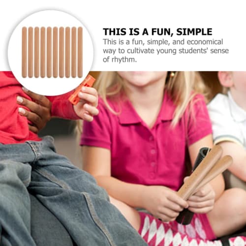 ibasenice Rhythm Sticks, Eurhythmics, Set of 12, Children's Educational Toy, Wooden Percussion Sticks