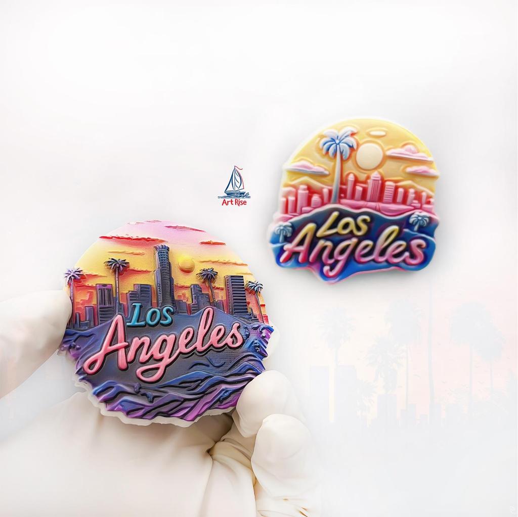 Los Angeles Sonnenuntergang Retro Stil Kühlschrankmagnet - Hochwertige Raumdekoration Souvenir Geschenk