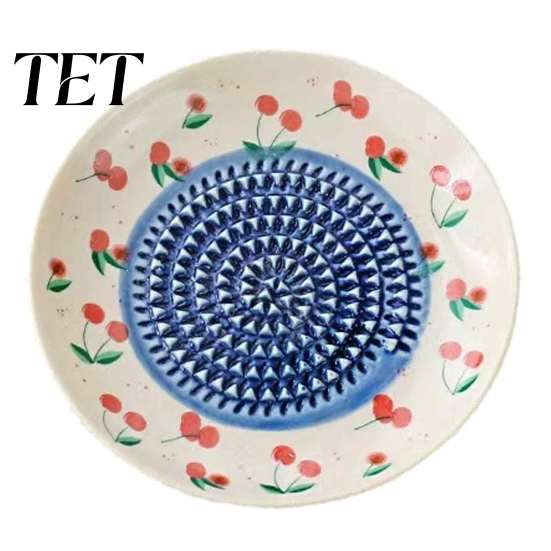 Piatto Grattugia Pomodoro Piatto Aglio in Ceramica, Grattugia Manuale Frutta Zenzero Formaggio, Disco di Macinazione Sicuro Tritatutto da Cucina Multifunzione Piatto per