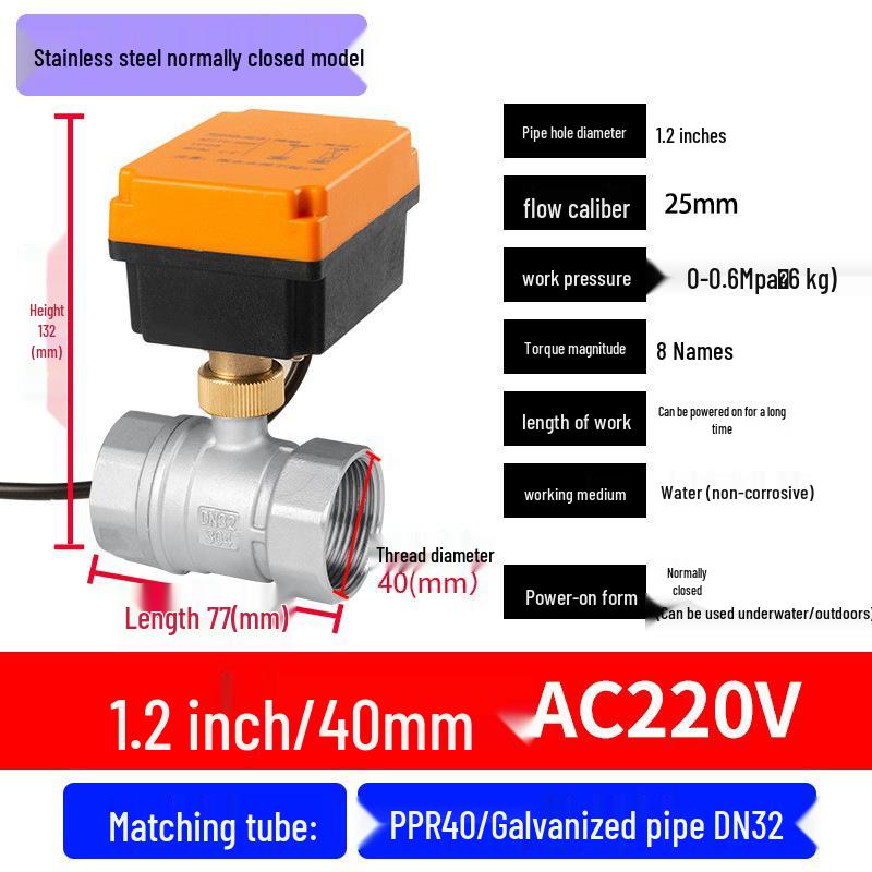Mini Electric Ball Valve: Two-Way Threaded, Underwater & Waterproof, 220V/24V/12V