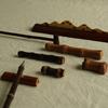 Painting Natural Bamboo Pen Rest Teahouse Penmanship Pen Stand Calligraphy Brush Holder  Desktop