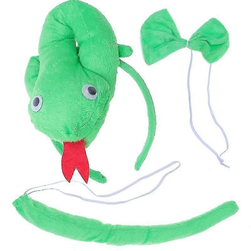 3 Pcs Snake Kids Animal Ears Headband Party Tie And Tail Cosplay Costume Party Favors
