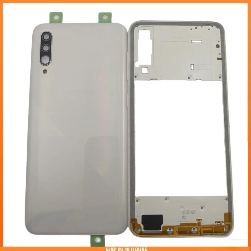 For Samsung Galaxy A30S A307 SM-A307FN A307G Phone Housing Middle Frame+Battery Back Case Panel +Camera Lens