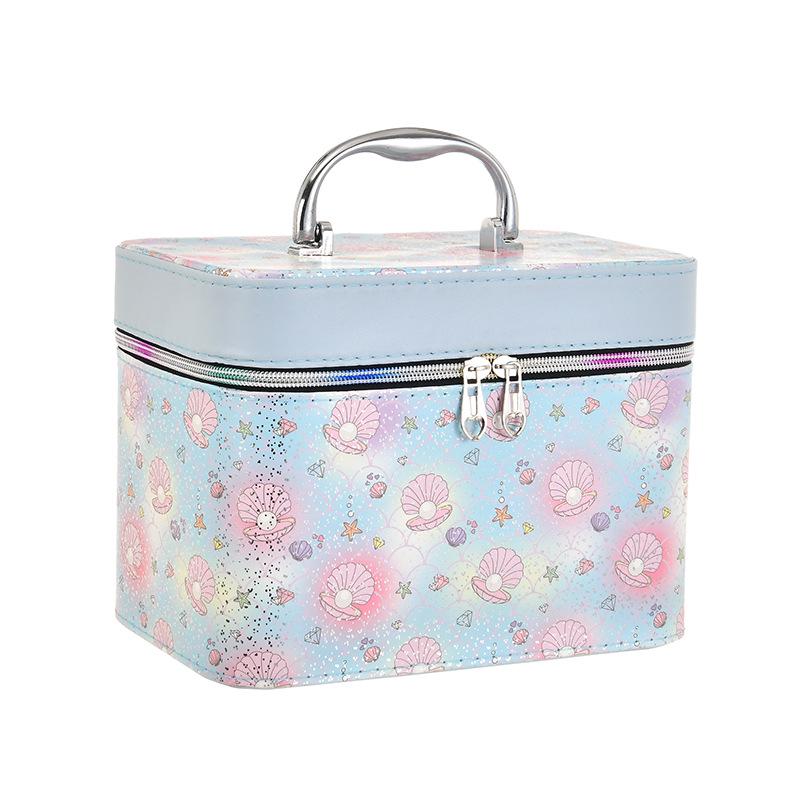 Large Capacity High-End Cosmetic Bag with Mirror - Multifunctional Three-Piece Home Storage Set