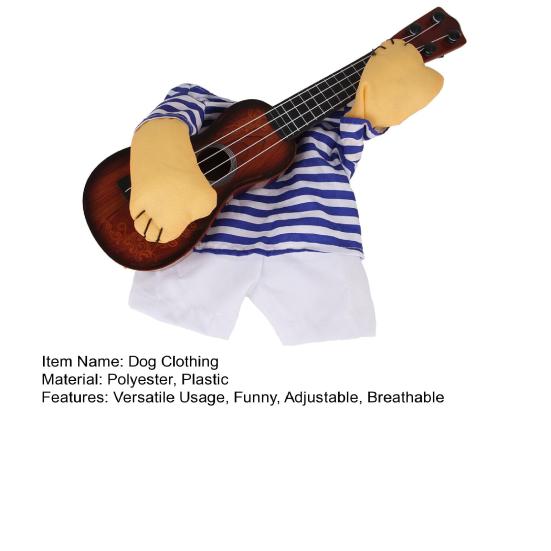 Halloween Haustier Verwandlungskleid Lustiges Gitarristen-Outfit für Hunde Katzen Haustier Stehkleid für Festivals Partys