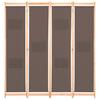 4 Panel Room Divider Brown 160 X 170 X 4 Cm Fabric