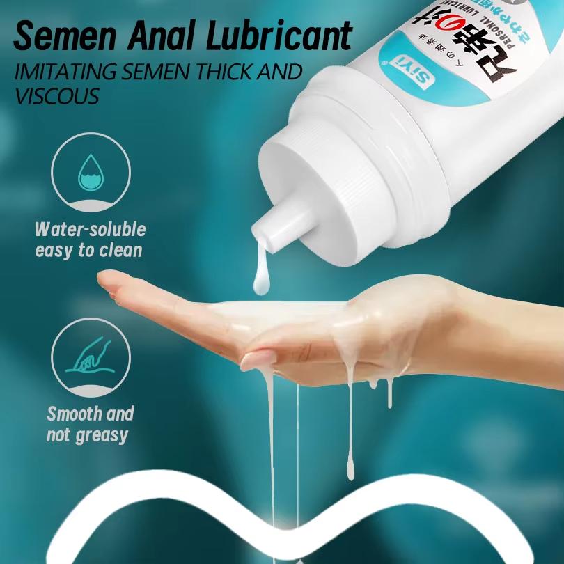 Erkekler/Kadınlar İçin Su Bazlı Kayganlaştırıcı Jel Semen Alternatifi, Gerçekçi Doku, Anal/Vajinal Oyuncaklarla Uyumlu ve Uzun Süre Kalıcı