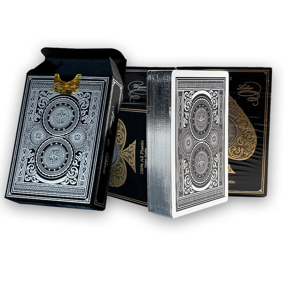Durable Waterproof PVC Playing Cards with Gold Silver Edges Large Character Deck for Fun Parties Competitive Multiplayer Games