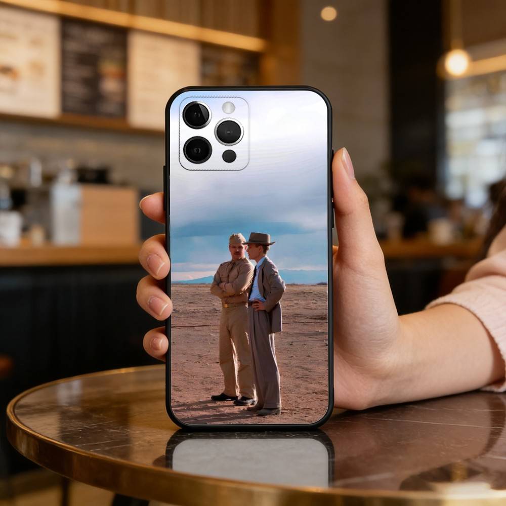 F-Film O-Oppenheimer Phone Case For iPhone 17,16,15,14,13,12,11 Plus,Pro Max,Soft Silicone Black Cover