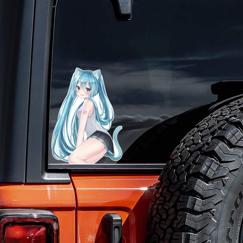 DM72#15cm Hravé a zábavné Anime Girl Vinylová samolepka na auto Vodotěsná vinylová samolepka Autodoplňky Dekor