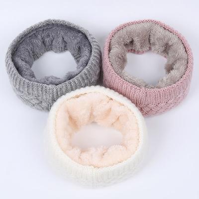 Children Baby Warm Cotton Brushed Knit Neck Winter Scarf for Women Warmer Circle Ski Climbing Scarf Neck Scarves Men