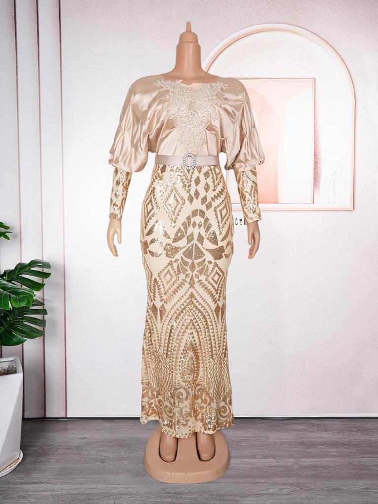 Elegant Plus Size Sequin Party Evening Dress for Women