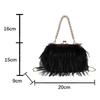 Yogodlns Luxe nepbont avondtasje Pluizige effen kleur schoudertas Grote capaciteit Parelhandvat Clutch Crossbodytas Voor dames