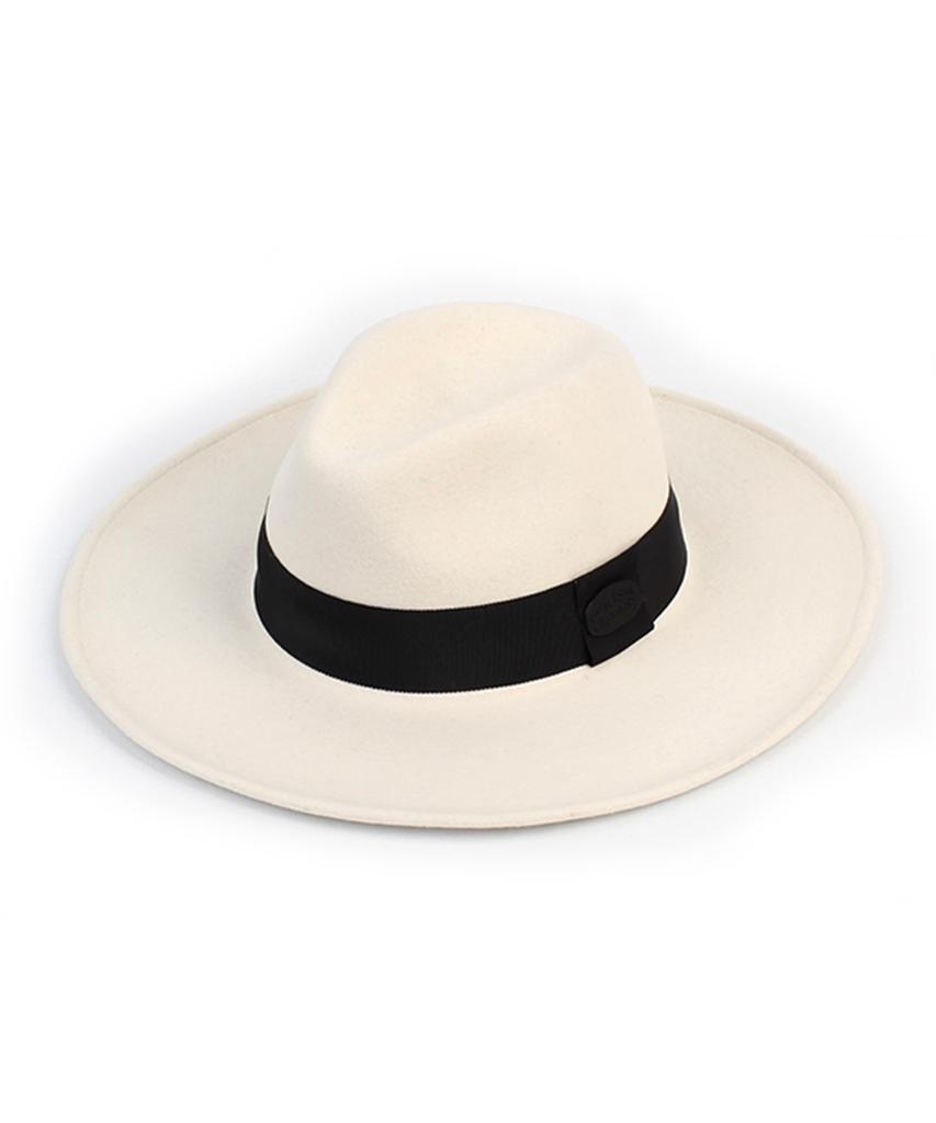 Yunibeosyeolkemiseuteuli Black Line Wool White Fedora