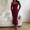 2025 European & American Slim-Fit Long Fishtail Bodycon Dress for Spring/Summer