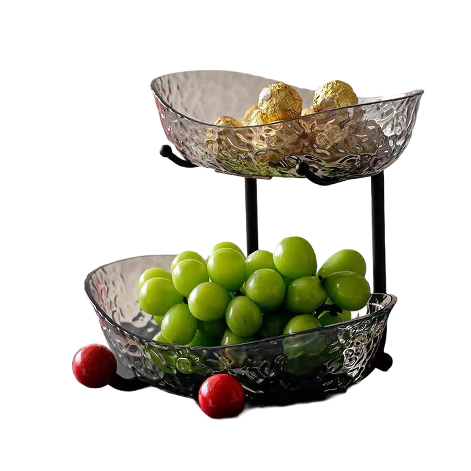 

Party Fruit Bowl for Kitchen Counter 3Tier Acrylic Fruit Basket with Serving Bowls and Metal Stand Tiered Serving Bowls Storage