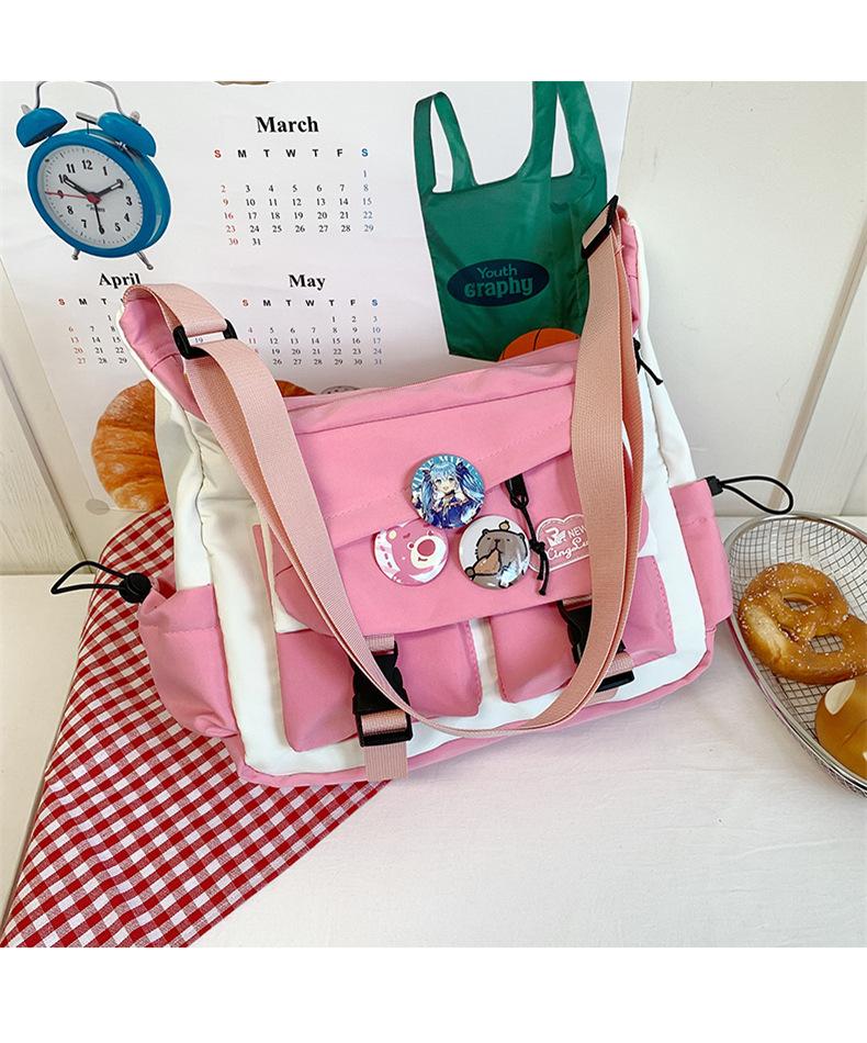 2025 New Student Girl Japanese Cute Large-capacity Bag Casual Versatile Portable Messenger Bag