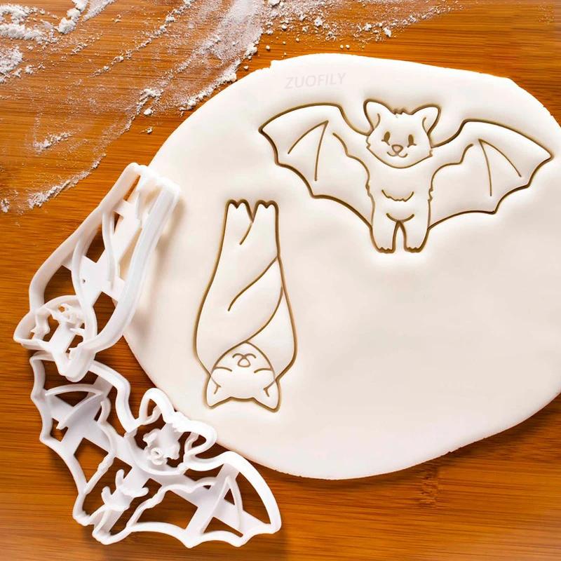 New Cartoon Halloween Horror Spider Bat Cookie Embosser Mold Set Pressed Hand-painted Frosting Biscuit Mold Skull Cookie Cutter