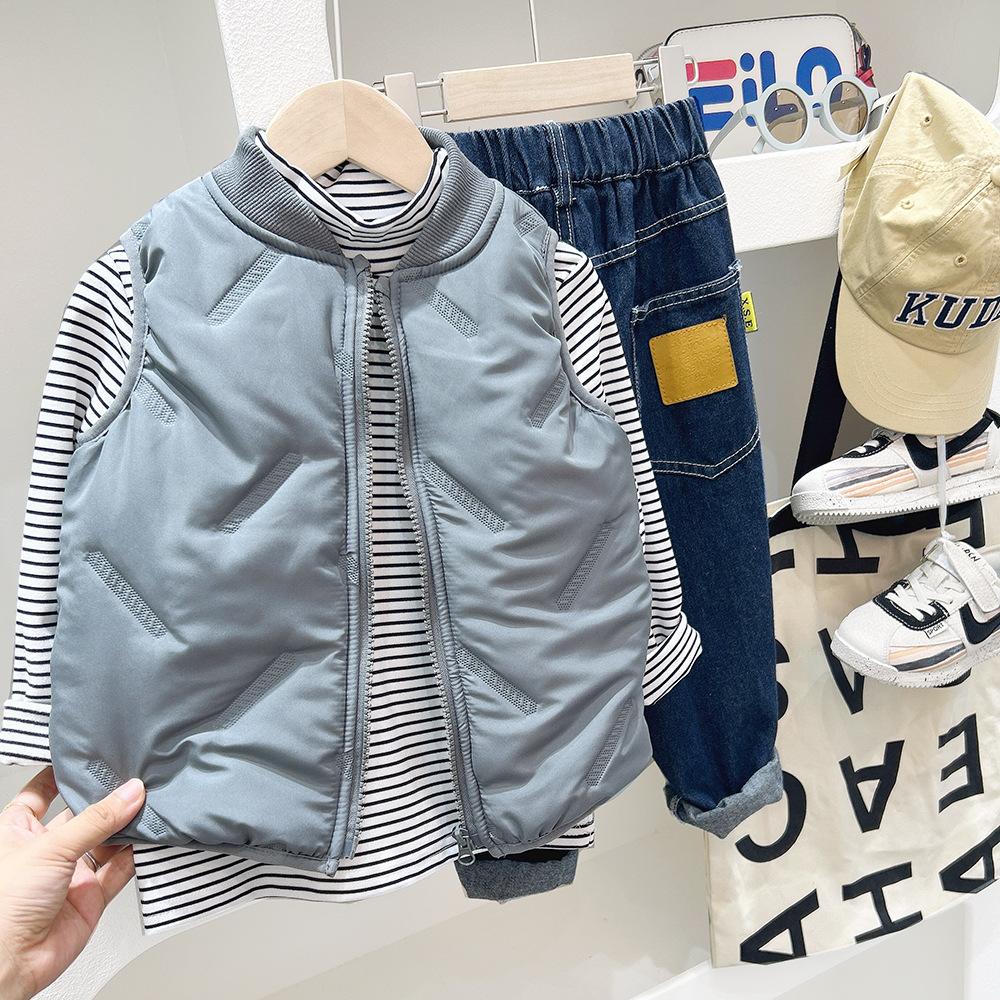 

Детский жилет без рукавов для девочек и мальчиков, однотонный жилет для детей, теплая одежда для малышей, осень-зима, 2–10 лет, детская одежда 100