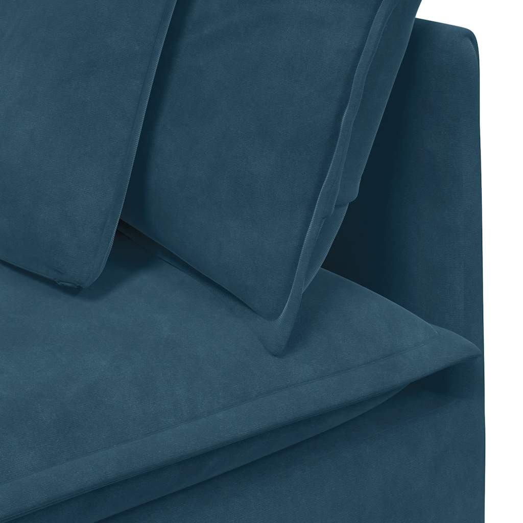 Modular Sofa Corner Module with Cushions Blue 100 cm