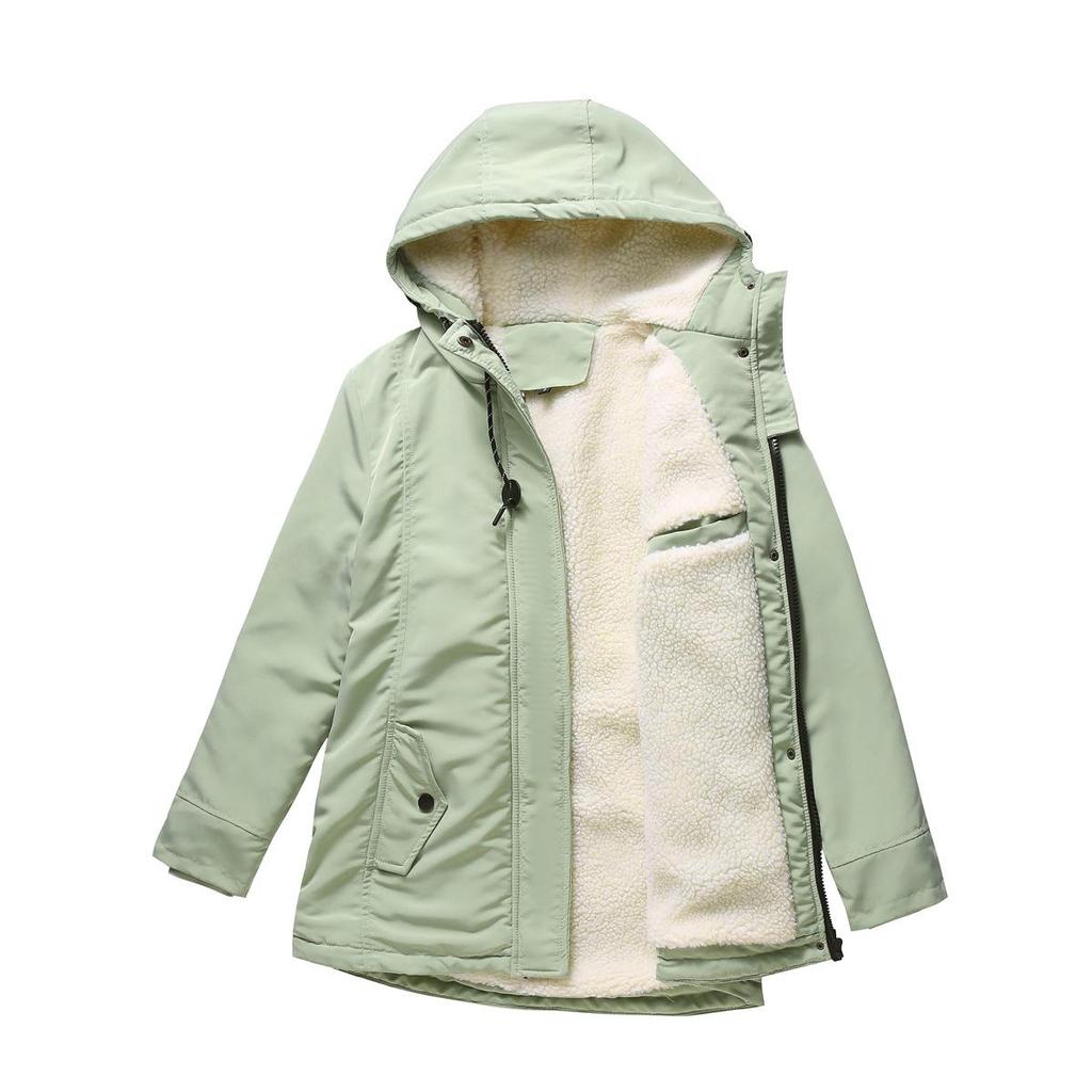 Parka Autumn and Winter Women's Lambskin Cotton Coat Thickened Fleece Cotton Jacket