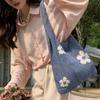New Simple Retro Shoulder Bag Handbag for Women Fashion Sweet Flower Hollow Tote Bag