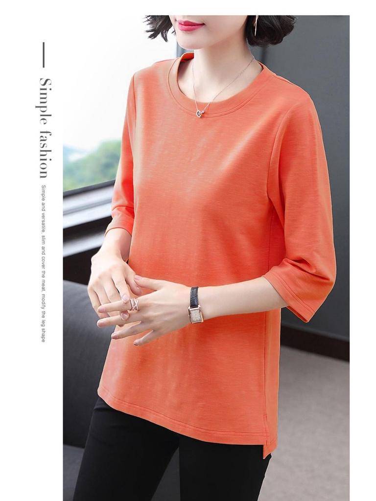 Korean Style Women's T-Shirt - Short, Seven-Sleeved, Long-Sleeved, Loose Fit, Plus Size for Spring and Summer