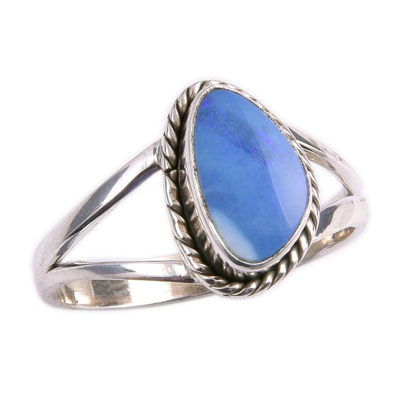 Piatră prețioasă Opal Australian Natural Argint Sterling Solid 925 Bijuterii Inel S.9 T5e11