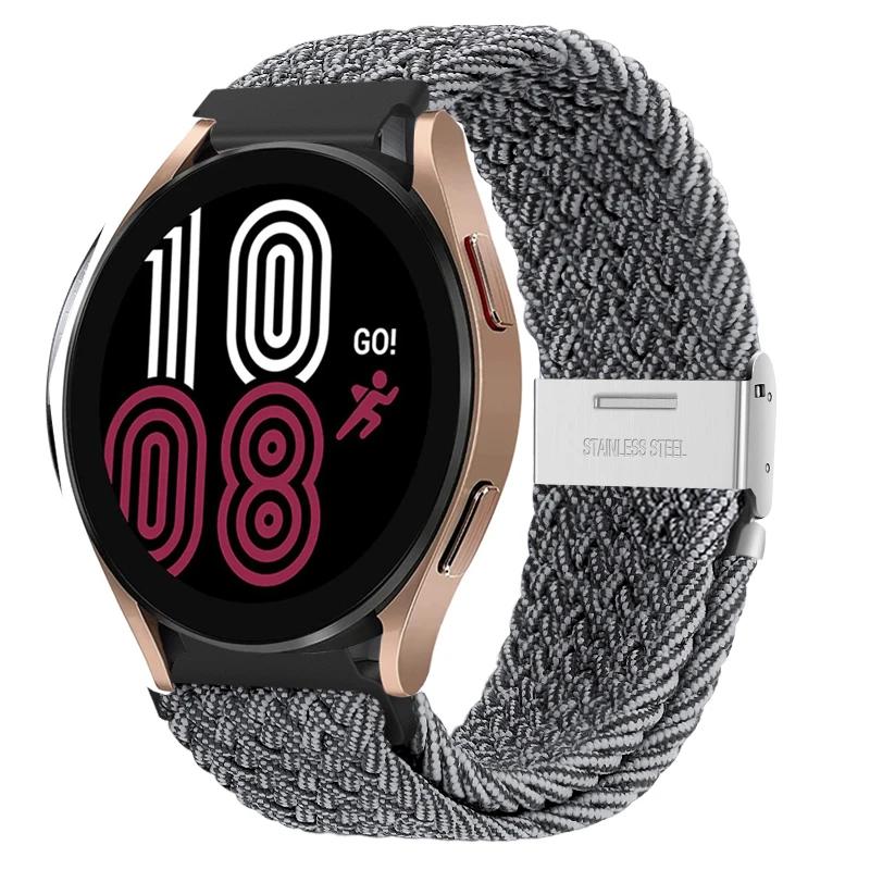 20mm 22mm Nylon Band for Samsung Galaxy Watch 6 5 4 40/44mm 5Pro Active 2 Gear S3 Braided Elastic Bracelet for Huawei GT2/3 4Pro