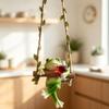 Cartoon Frog Resin Ornament: Climbing Ladder Pendant for Balcony or Garden