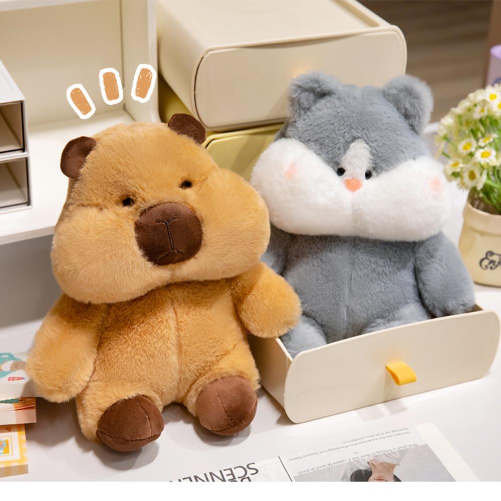 Fluffy Capybara Plush Doll Cartoon Capibara Fluffty Doll Siberian Husky Plush Toy Birthday Gift